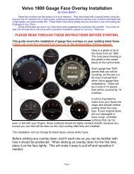 Volvo 1800 Gauge Face Overlay Installation - Dave's Volvo Page
