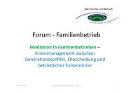 Mediation in Familienbetrieben - Familie & Betrieb