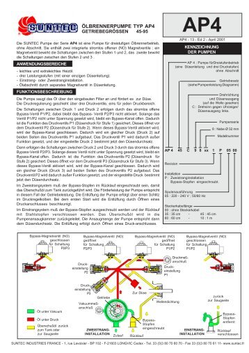 ÃLBRENNERPUMPE TYP AP4 - Suntec