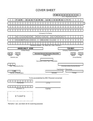 General Information Sheet - Far Eastern University