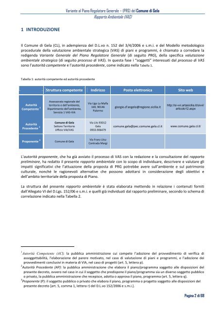 Sintesi non tecnica - Comune di Gela