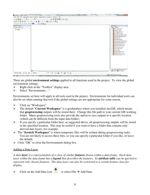 Introductory Exercises for GIS Using ArcMap & ArcCatalog