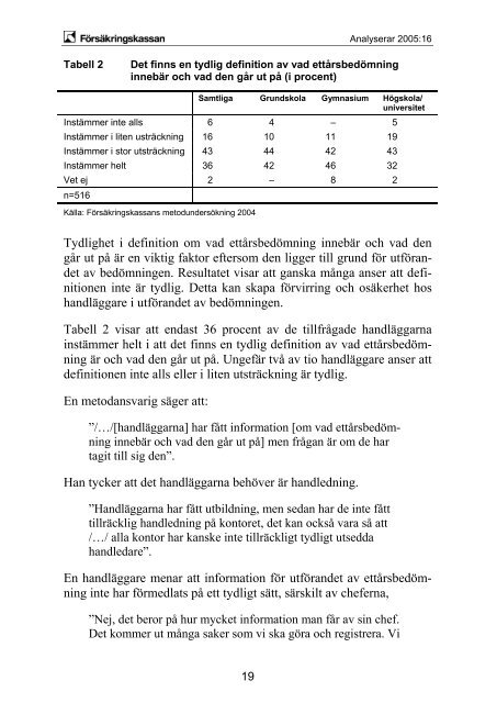 Analyserar 2005:16 - FÃƒÂ¶rsÃƒÂ¤kringskassan