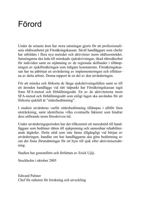 Analyserar 2005:16 - FÃƒÂ¶rsÃƒÂ¤kringskassan