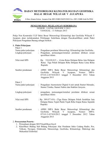 badan meteorologi klimatologi dan geofisika balai besar ... - BMKG