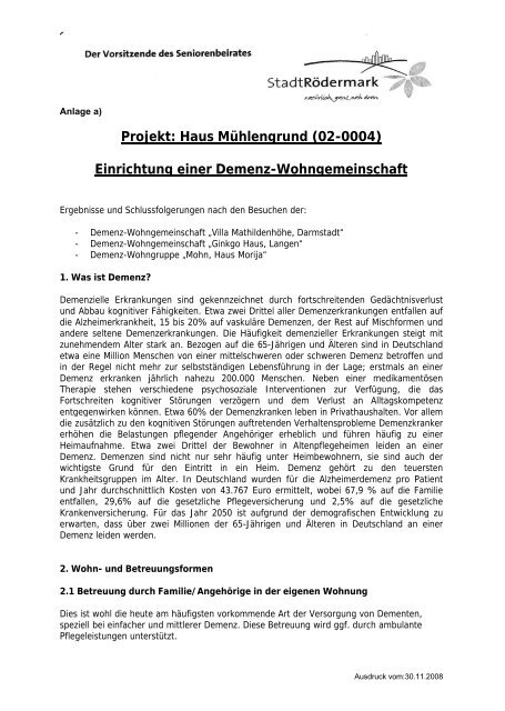 Projekt: Haus Mühlengrund (02-0004) - seniorenbeirat rödermark