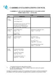 Cape Time Table 2012 - Caribbean Examinations Council