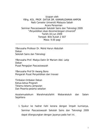 Sekapur Sireh - UMS - Universiti Malaysia Sabah