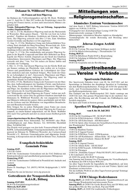 Ausgabe 26 - Verbandsgemeinde Arzfeld