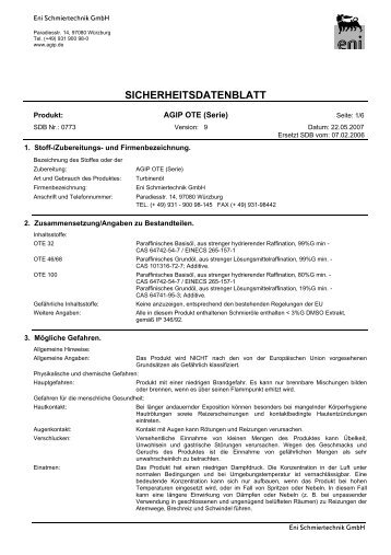 SICHERHEITSDATENBLATT - Korb Schmierstoffe