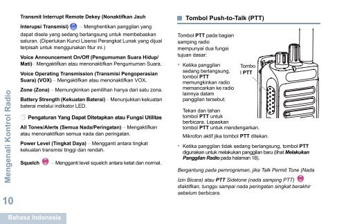 MOTOTRBO XiR P6600 Portabel Tanpa Layer Pandual Pengguna