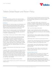 Tellabs Global Repair and Return Policy