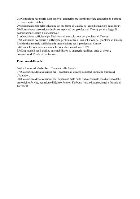 Programma dettagliato - Corso di Studi in Matematica