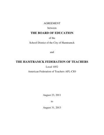 Teacher Contract - Hamtramck Public Schools