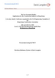 The new economic reality - Hong Kong Construction Association