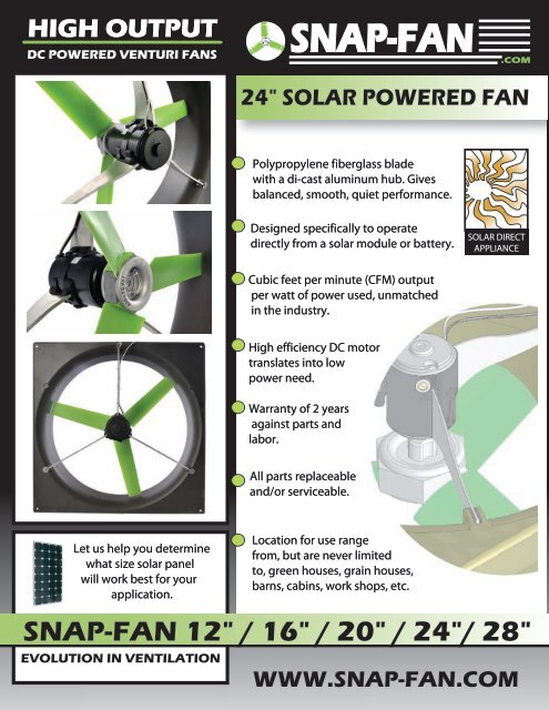 Download Specs For 24 Inch Snap Fan Pdf