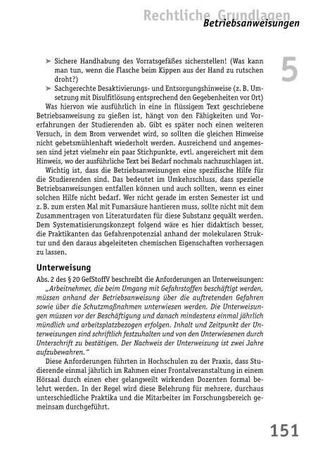 Betriebsanweisungen und Unterweisungen nach ... - BuFaTa Chemie