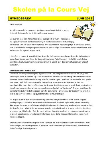 nyhedsbrev juni 2013.pdf - Skolen på la Cours Vej