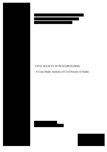 CIVIL SOCIETY IN PEACEBUILDING - A Case Study Analysis of ...