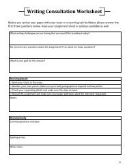 Writing Consultation Worksheet