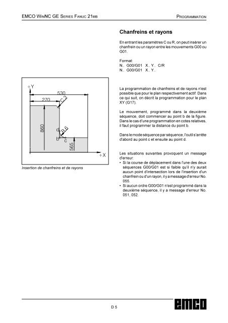 EMCO WinNC GE Series Fanuc 21 MB Description du logiciel ...