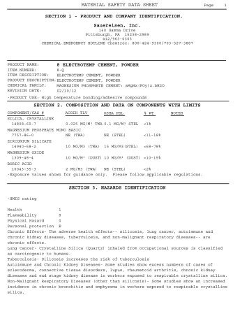 Sauereisen Electrotemp Cement