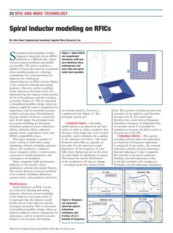 Spiral inductor modeling on RFICs