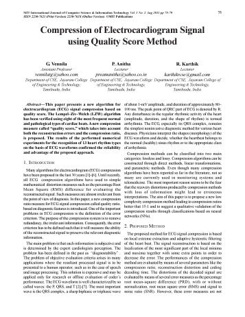 Compression of Electrocardiogram Signal using ... - MIT Publications