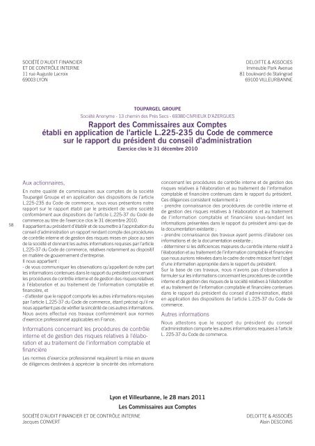 RAPPORT ANNUEL - Paper Audit & Conseil