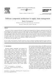 Software component architecture in supply chain management