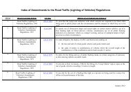 of amendments to the Lighting Regulations