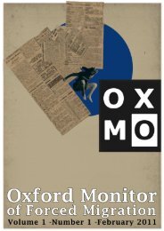 OxMo vol 1 no 1 - complete - Oxford Monitor of Forced Migration