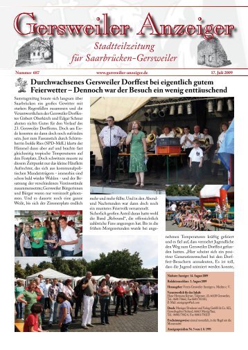 Stadtteilzeitung für Saarbrücken-Gersweiler - Gersweiler Anzeiger