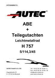 ABE + Teilegutachten H 757 - AUTEC GmbH & Co. KG