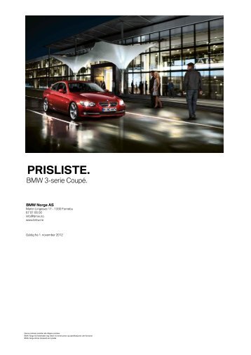 Prislister - BMW