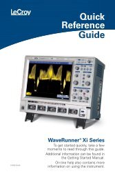 Lecroy WaveRunner Oscilloscope Quick Reference Manual