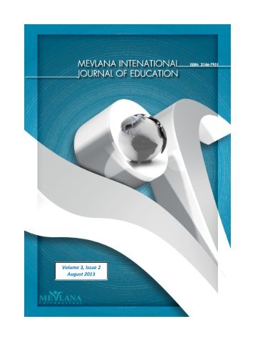 Volume 3, Issue 2 August 2013 - Mevlana International Journal of ...