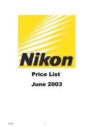 UK Price List June - Nikon