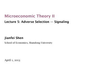 Microeconomic Theory II