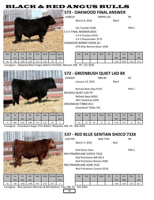 BLACK & RED ANGUS BULLS 573 - OAKWOOD ... - Charolais Banner