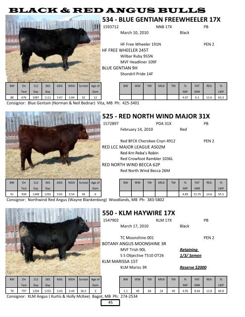 BLACK & RED ANGUS BULLS 573 - OAKWOOD ... - Charolais Banner