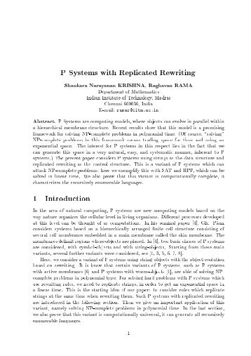 P Systems with Replicated Rewriting - P Systems Web Page