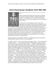 James Squameyuqs Songhees Chief â Keddie Museum Note