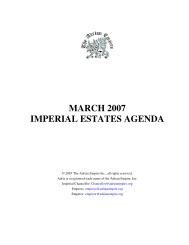 MARCH 2007 IMPERIAL ESTATES AGENDA - The Adrian Empire