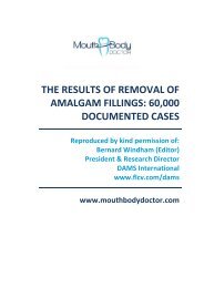 the results of removal of amalgam fillings - Mouth Body Doctor