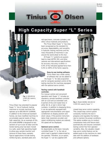 Super "L", High Capacity - Tinius Olsen