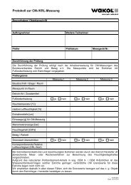 Protokoll zur CM-/KRL-Messung - Wakol