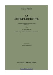 LA SCIENCE OCCULTE - Archives anthroposophiques