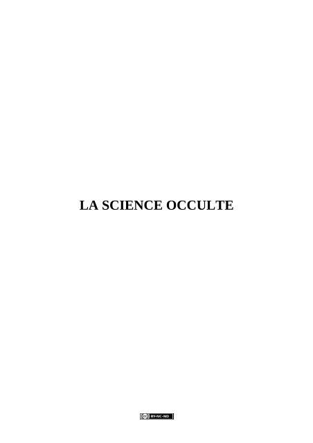 LA SCIENCE OCCULTE - Archives anthroposophiques