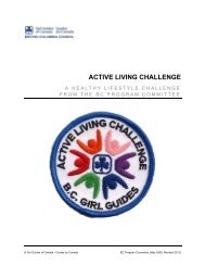 Active Living Challenge - Girl Guides of Canada.